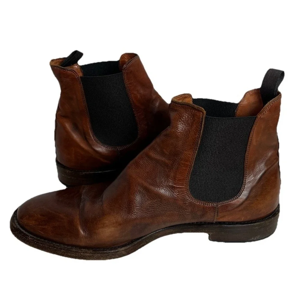 Frye Men's 9.5M‎ Brown Cognac Chelsea Boot Made In Italy